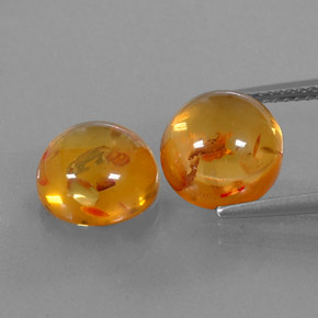 Pedras preciosas de âmbar laranja natural de  ct, transparente, transparente/translúcido