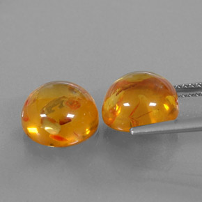 Pedras preciosas de âmbar laranja natural de  ct, transparente, transparente/translúcido
