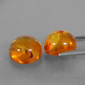 Pedras preciosas de âmbar laranja natural de  ct, transparente, transparente/translúcido