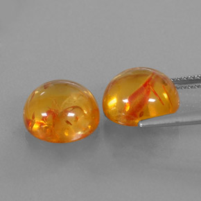 Pedras preciosas de âmbar laranja natural de  ct, transparente, transparente/translúcido