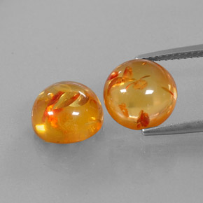 Pedras preciosas de âmbar laranja natural de  ct, transparente, transparente/translúcido