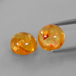 Pedras preciosas de âmbar laranja natural de  ct, transparente, transparente/translúcido