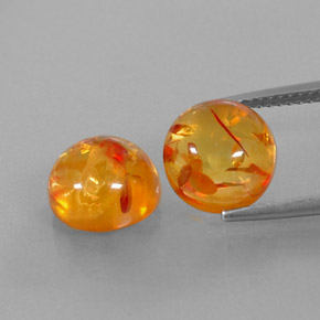 Pedras preciosas de âmbar laranja natural de  ct, transparente, transparente/translúcido