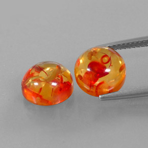 Pedras preciosas de âmbar laranja natural de  ct, transparente, transparente/translúcido