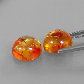Pedras preciosas de âmbar laranja natural de  ct, transparente, transparente/translúcido