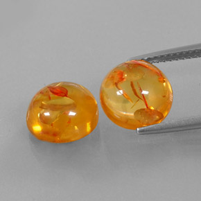Pedras preciosas de âmbar laranja natural de  ct, transparente, transparente/translúcido