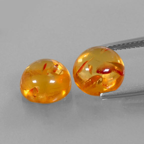 Pedras preciosas de âmbar laranja natural de  ct, transparente, transparente/translúcido