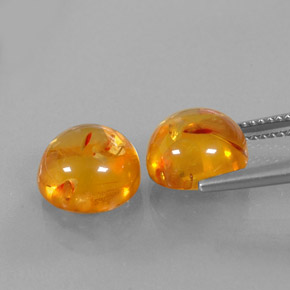 Pedras preciosas de âmbar laranja natural de  ct, transparente, transparente/translúcido