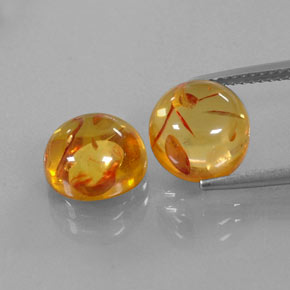 Pedras preciosas de âmbar laranja natural de  ct, transparente, transparente/translúcido