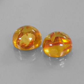 Pedras preciosas de âmbar laranja natural de  ct, transparente, transparente/translúcido