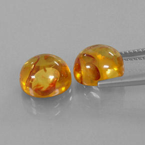 Pedras preciosas de âmbar laranja natural de  ct, transparente, transparente/translúcido