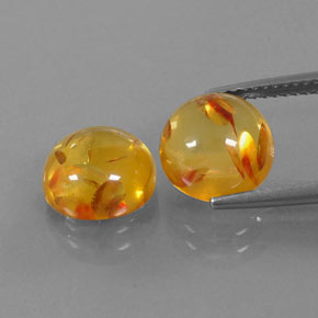 Pedras preciosas de âmbar laranja natural de  ct, transparente, transparente/translúcido