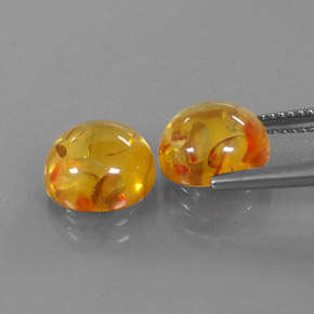 Pedras preciosas de âmbar laranja natural de  ct, transparente, transparente/translúcido