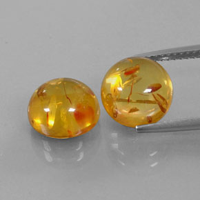 Pedras preciosas de âmbar laranja natural de  ct, transparente, transparente/translúcido