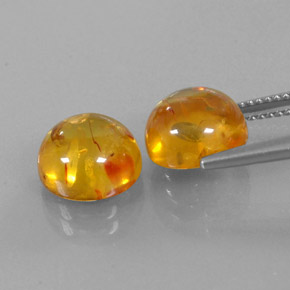 Pedras preciosas de âmbar laranja natural de  ct, transparente, transparente/translúcido
