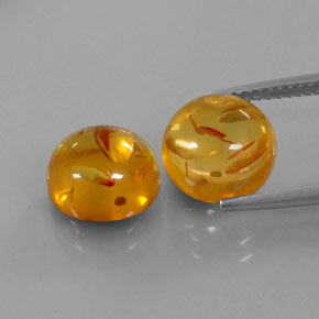 Pedras preciosas de âmbar laranja natural de  ct, transparente, transparente/translúcido