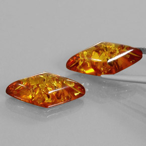 Pedras preciosas de âmbar laranja natural de  ct, forma extravagante, transparente