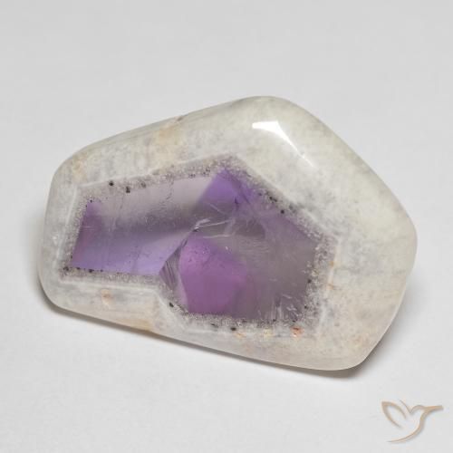 Fatia de geodo de ametista Multicolorido Natural 24.91ct, Chique, Transparente
