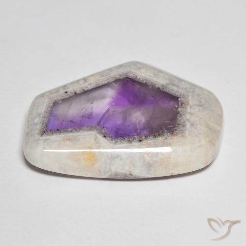 Fatia de geodo de ametista Multicolorido Natural 24.91ct, Chique, Transparente
