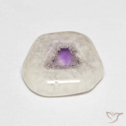 Fatia de geodo de ametista multicolorido natural 6,75ct, forma extravagante, transparente