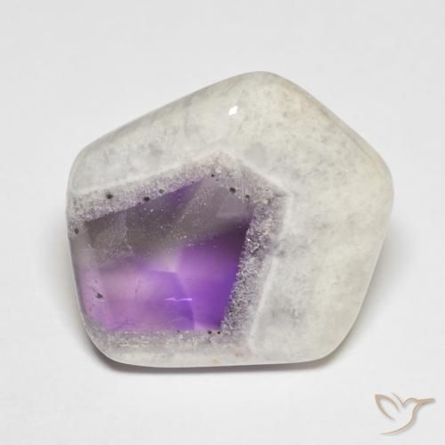 Fatia de geodo de ametista multicolorido natural 10,91ct, forma extravagante, transparente