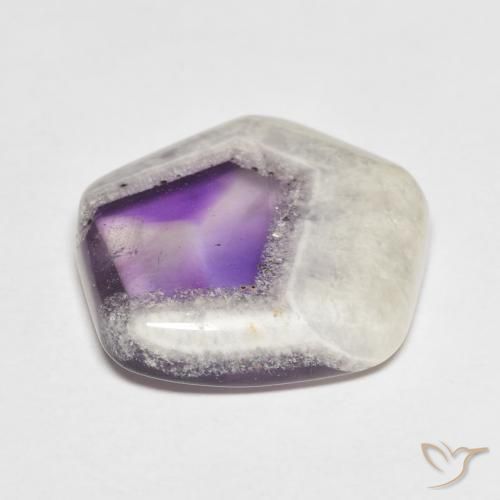 Fatia de geodo de ametista multicolorido natural 10,91ct, forma extravagante, transparente