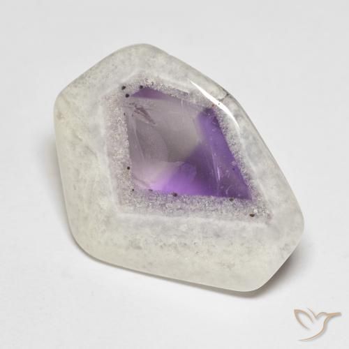 Fatia de geodo de ametista Multicolorido Natural 15.24ct, Chique, Transparente