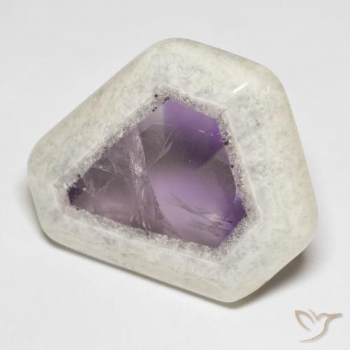 Fatia de geodo de ametista multicolorido natural 45,43ct, forma extravagante, transparente