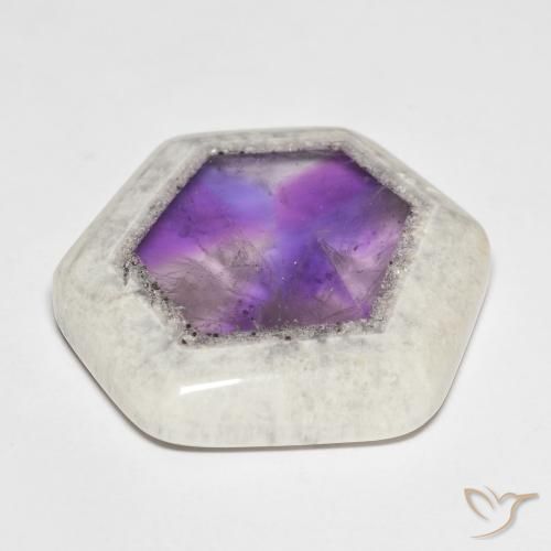 Fatia de geodo de ametista Multicolorido Natural 39.11ct, Chique, Transparente