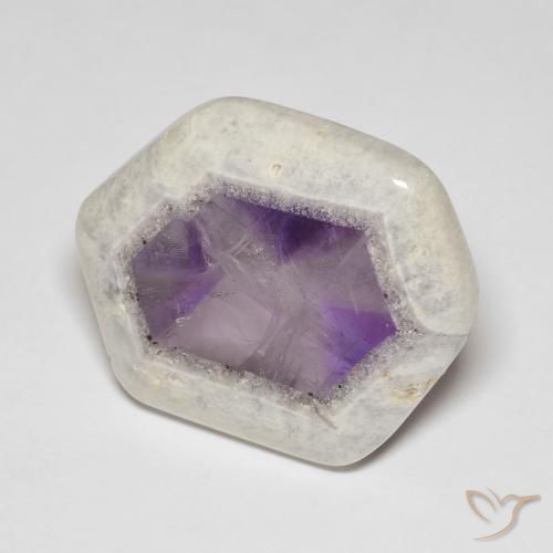 Fatia de geodo de ametista multicolorido natural 33,06ct, forma extravagante, transparente