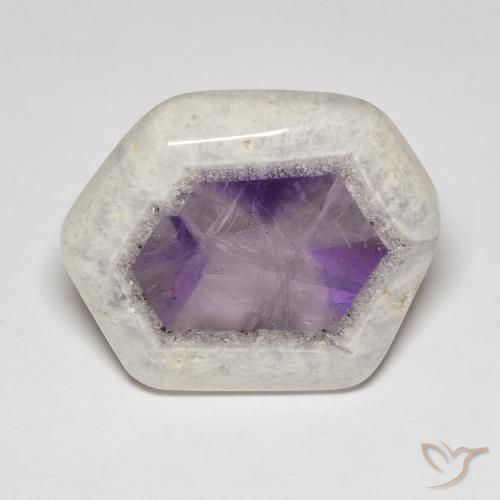 Fatia de geodo de ametista multicolorido natural 33,06ct, forma extravagante, transparente