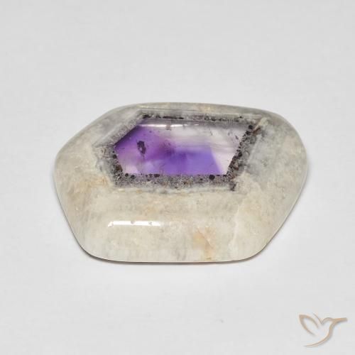 Fatia de geodo de ametista Multicolorido Natural 16.23ct, Chique, Transparente