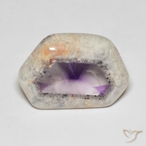 19.81ct Natural Multicolorido Fatia de geodo de ametista, Chique, Transparente