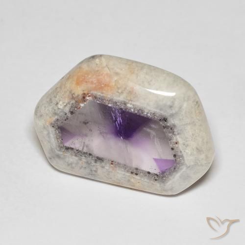 Fatia de geodo de ametista Multicolorido Natural 19.81ct, Chique, Transparente