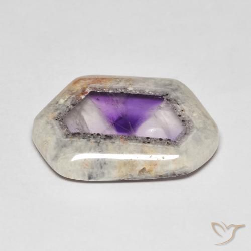 Fatia de geodo de ametista Multicolorido Natural 19.81ct, Chique, Transparente