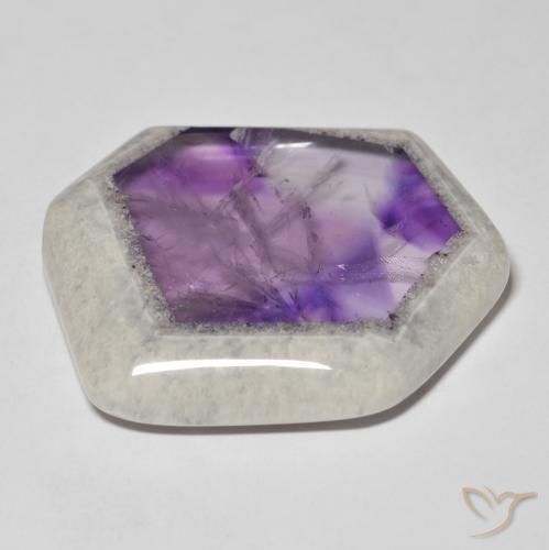 Fatia de geodo de ametista Multicolorido Natural 61.66ct, Chique, Transparente