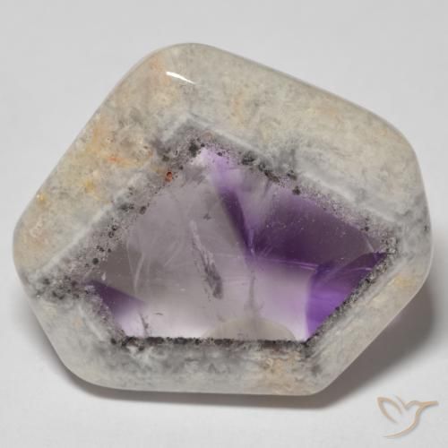 Fatia de geodo de ametista Multicolorido Natural 21.85ct, Chique, Transparente