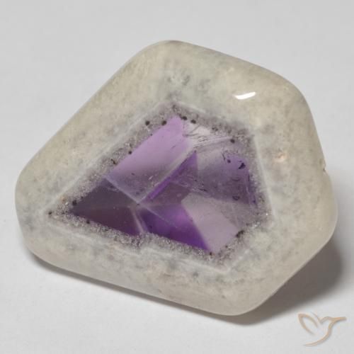 Fatia de geodo de ametista Multicolorido Natural 21.95ct, Chique, Transparente