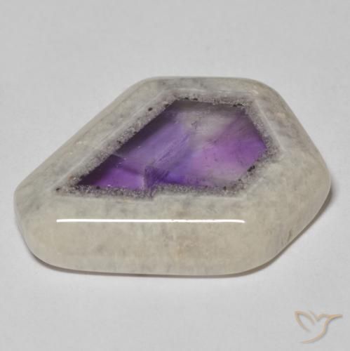 Fatia de geodo de ametista Multicolorido Natural 21.95ct, Chique, Transparente