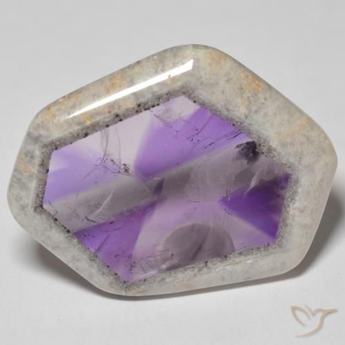 Fatia de geodo de ametista Multicolorido Natural 51.52ct, Chique, Transparente