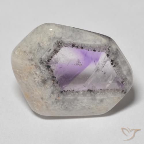Fatia de geodo de ametista Multicolorido Natural 12.40ct, Chique, Transparente