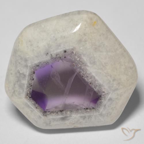 Fatia de geodo de ametista Multicolorido Natural 31.84ct, Chique, Transparente