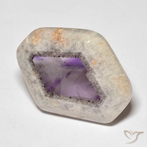 Fatia de geodo de ametista Multicolorido Natural 25.02ct, Chique, Transparente