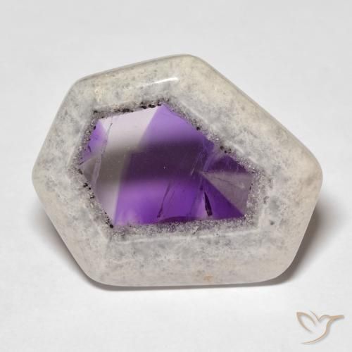 Fatia de geodo de ametista multicolorido natural 29,19ct, forma extravagante, transparente