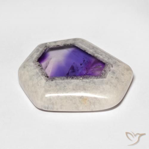 Fatia de geodo de ametista multicolorido natural 29,19ct, forma extravagante, transparente