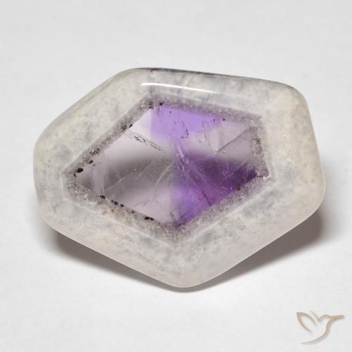 18.38ct Natural Multicolorido Fatia de geodo de ametista, Chique, Transparente