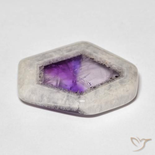 Fatia de geodo de ametista Multicolorido Natural 18.38ct, Chique, Transparente