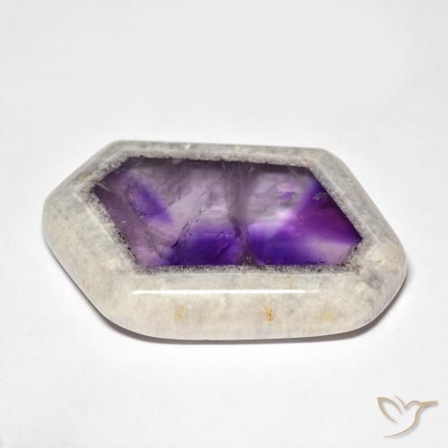 Fatia de geodo de ametista Multicolorido Natural 59.01ct, Chique, Transparente