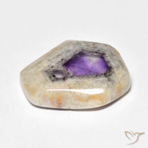 Fatia de geodo de ametista Multicolorido Natural 18.18ct, Chique, Transparente