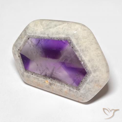 Fatia de geodo de ametista Multicolorido Natural 57.02ct, Chique, Transparente